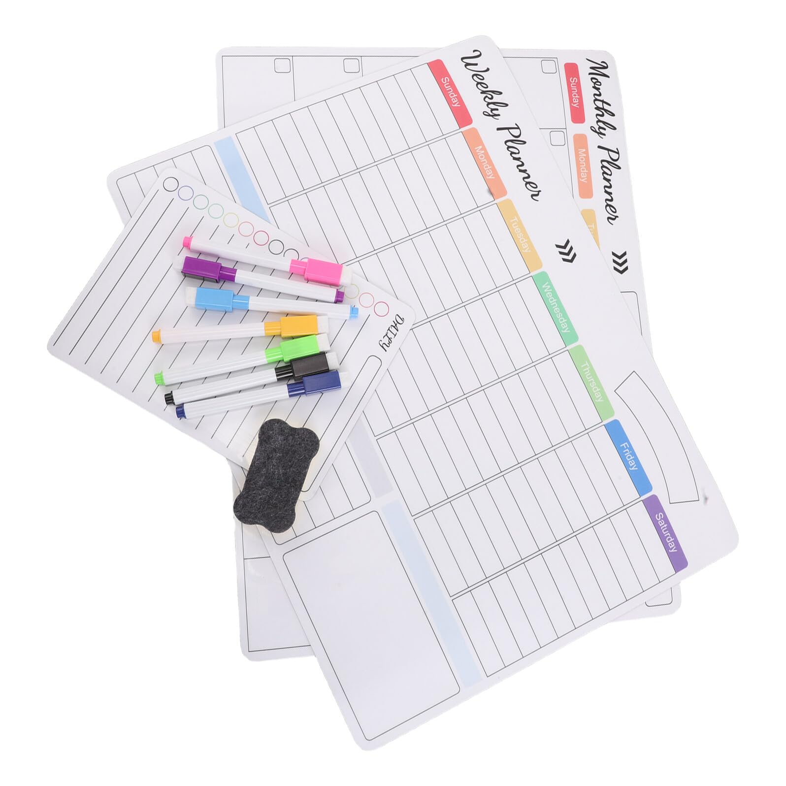Homoyoyo Calendrier Magnétique Effaçable pour Réfrigérateur Tableau Blanc Planning Hebdomadaire et Mensuel avec Aimants Renforcés Organisateur de Tâches et Menu Semaine pour Bureau et