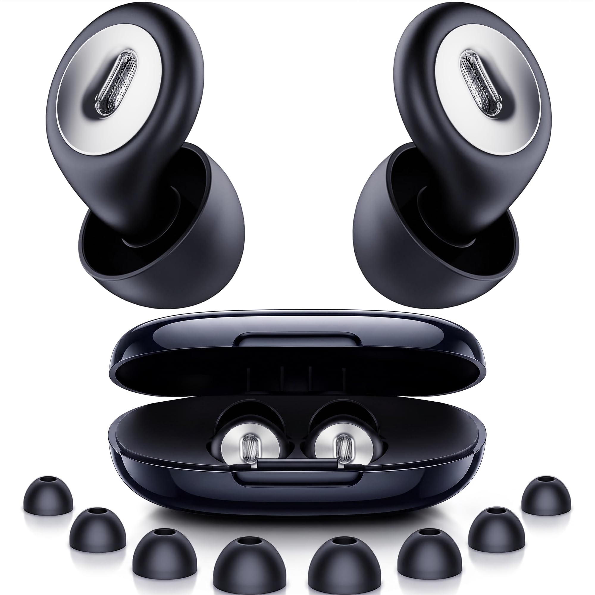 2026 Fioobie Zatyczki do uszu do Spania Pro–46dB Anti-Hałas(ASTM)|Filtr AcousticWave(40–5000Hz)|Sen/Zij,Praca,Podróże,Nauka,Koncert|Wielokrotnego Użytku(1000+ Prań) (Czarny)