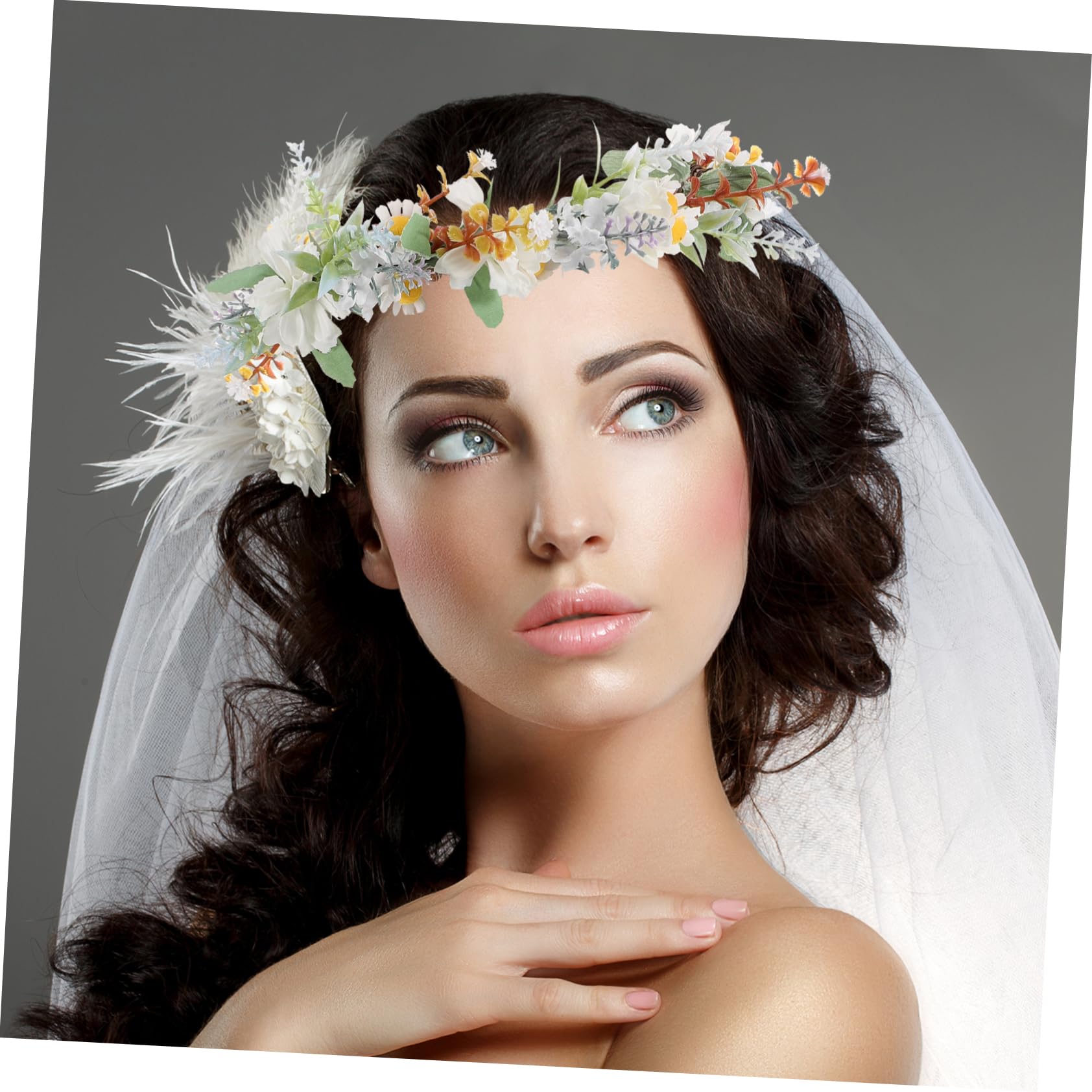 Couronne de Fleurs Cheveux Bohème, Bandeau Mariée Réglable, Léger