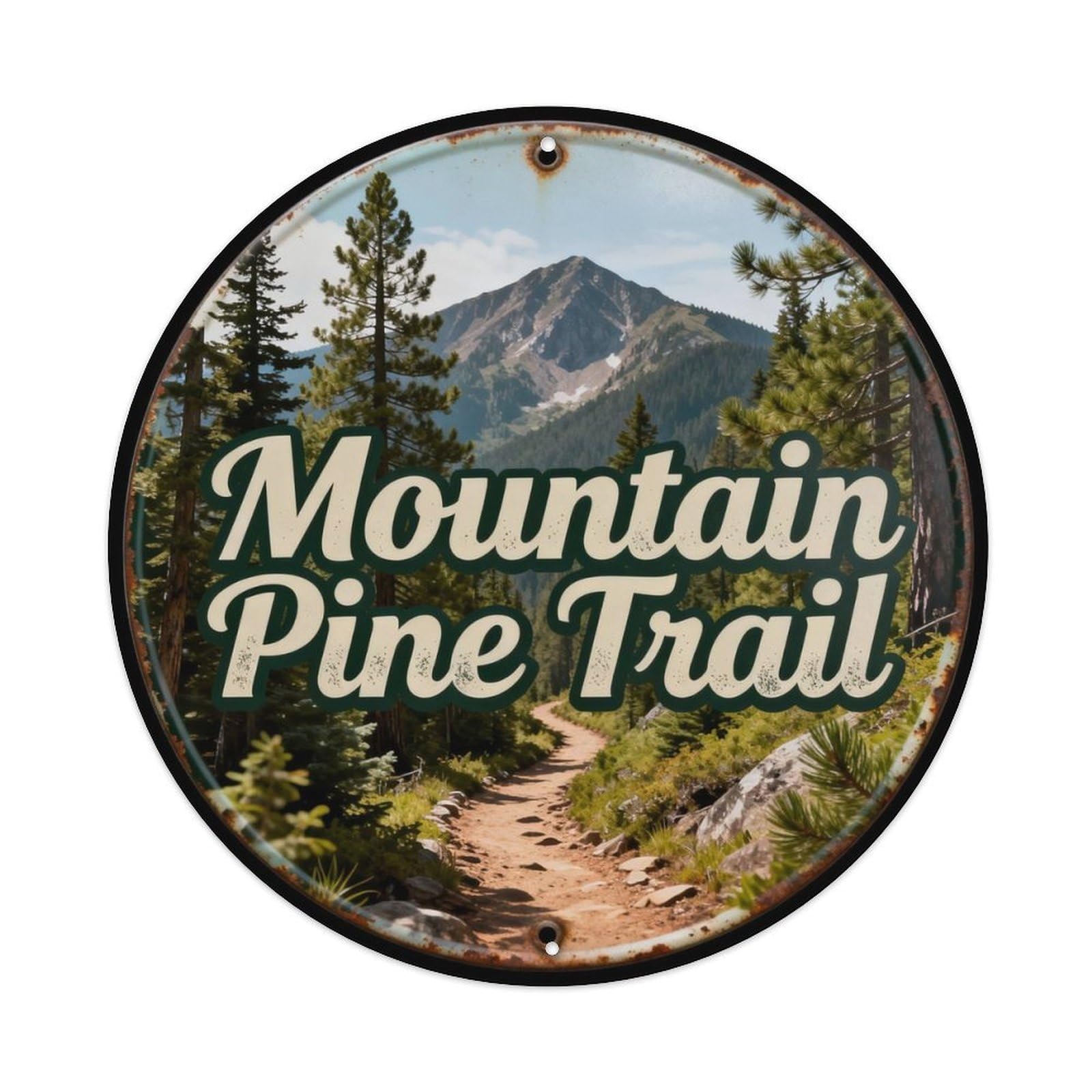 Mountain Pine Trail Metal Tin Sign Plaque