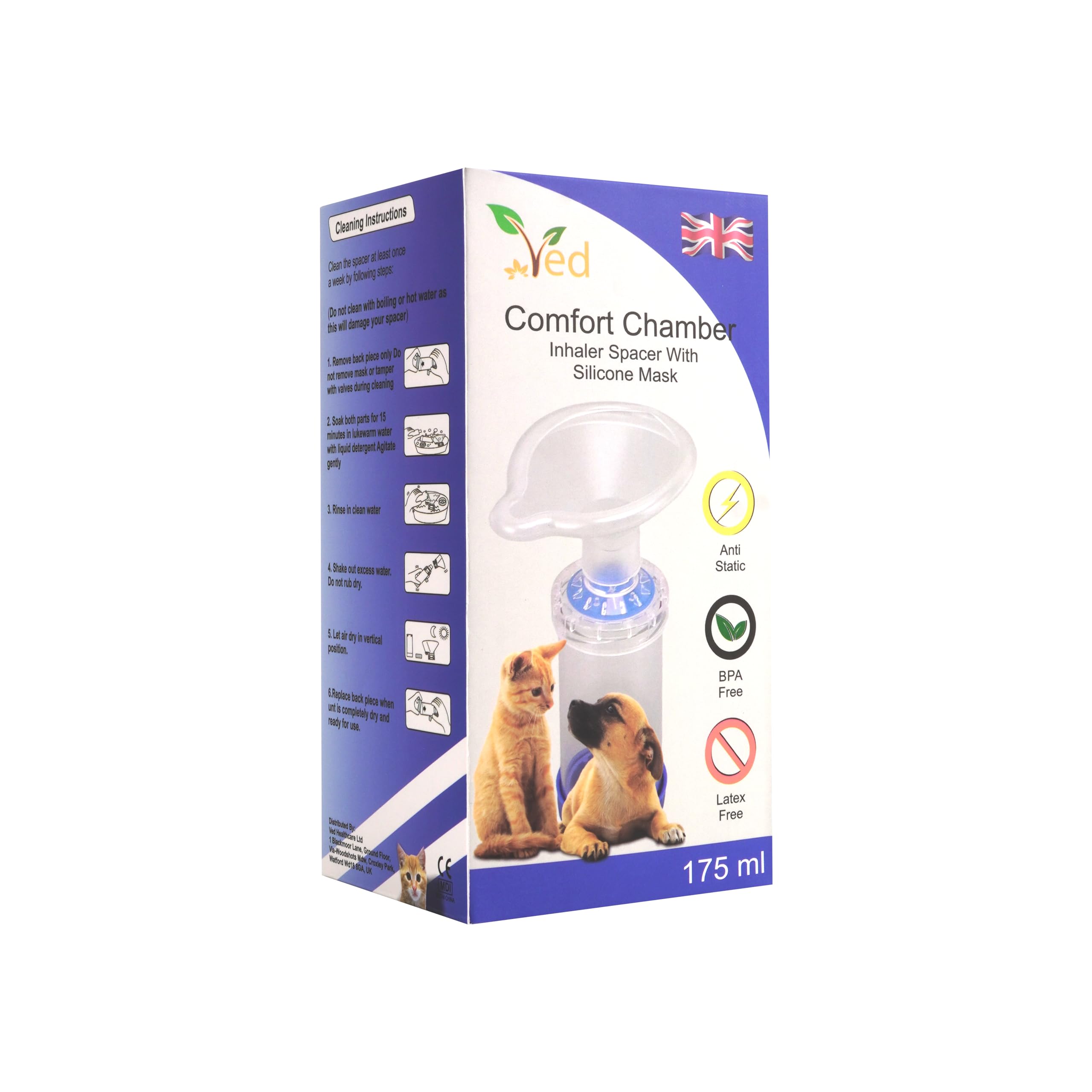 VED Pet Inhaler Spacer (Comfort Chamber) for Improved Breathing of Your Dog and Furry Friend (Blue) - Image 2