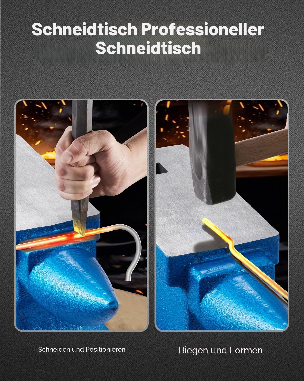 VEVOR Amboss 25 KG (55 LBS) Schmiede-Amboss für Schmiede Einzelnes Horn aus Gusseisen Schmiedwerkzeug robust
