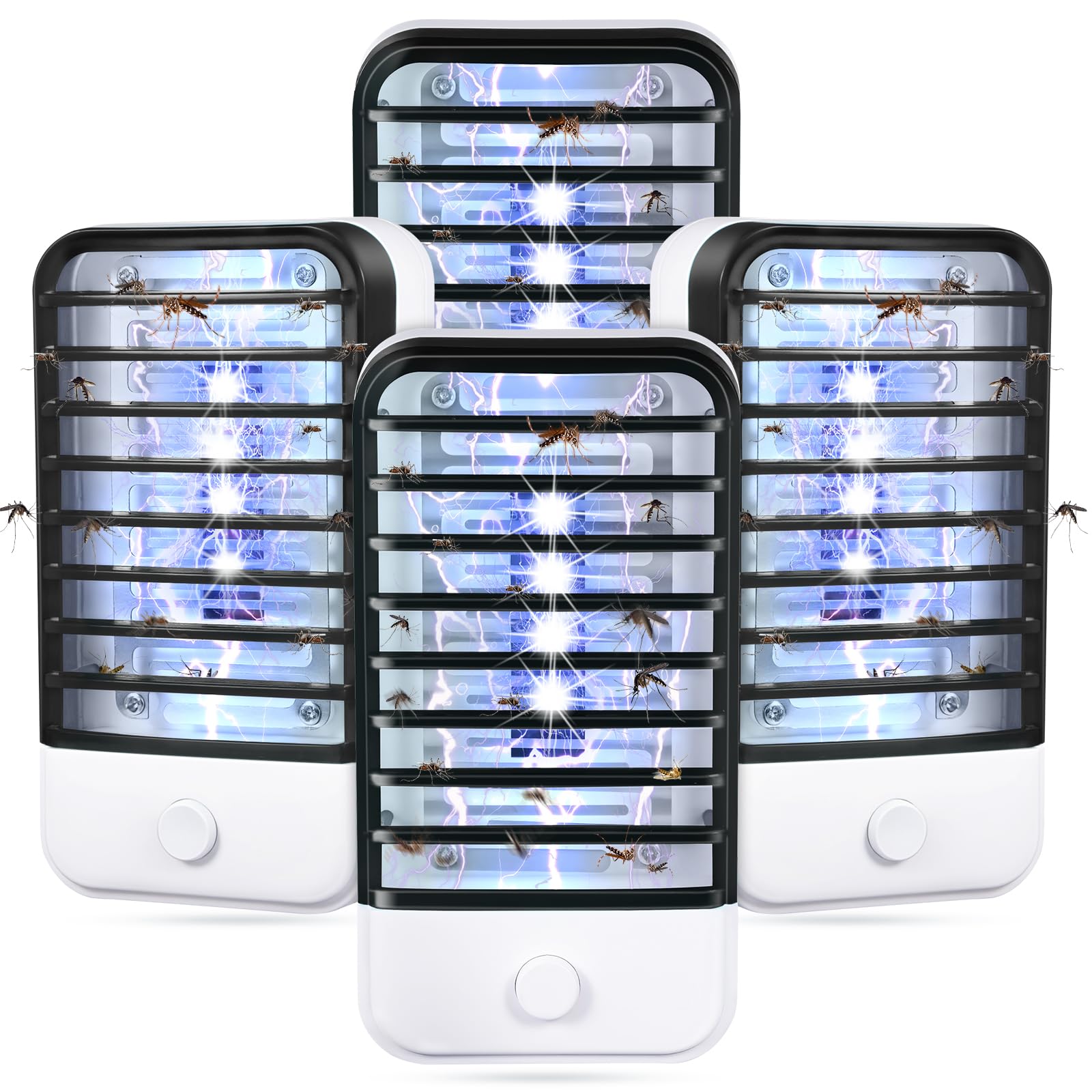Bug Zapper Light Indoor, 4 Pack Plug In Fly Killer, Fly Zapper with UV Light, Mosquito Killer Lamp, Insect Killer for Bedroom, Kitchen, Home, Office, Travel