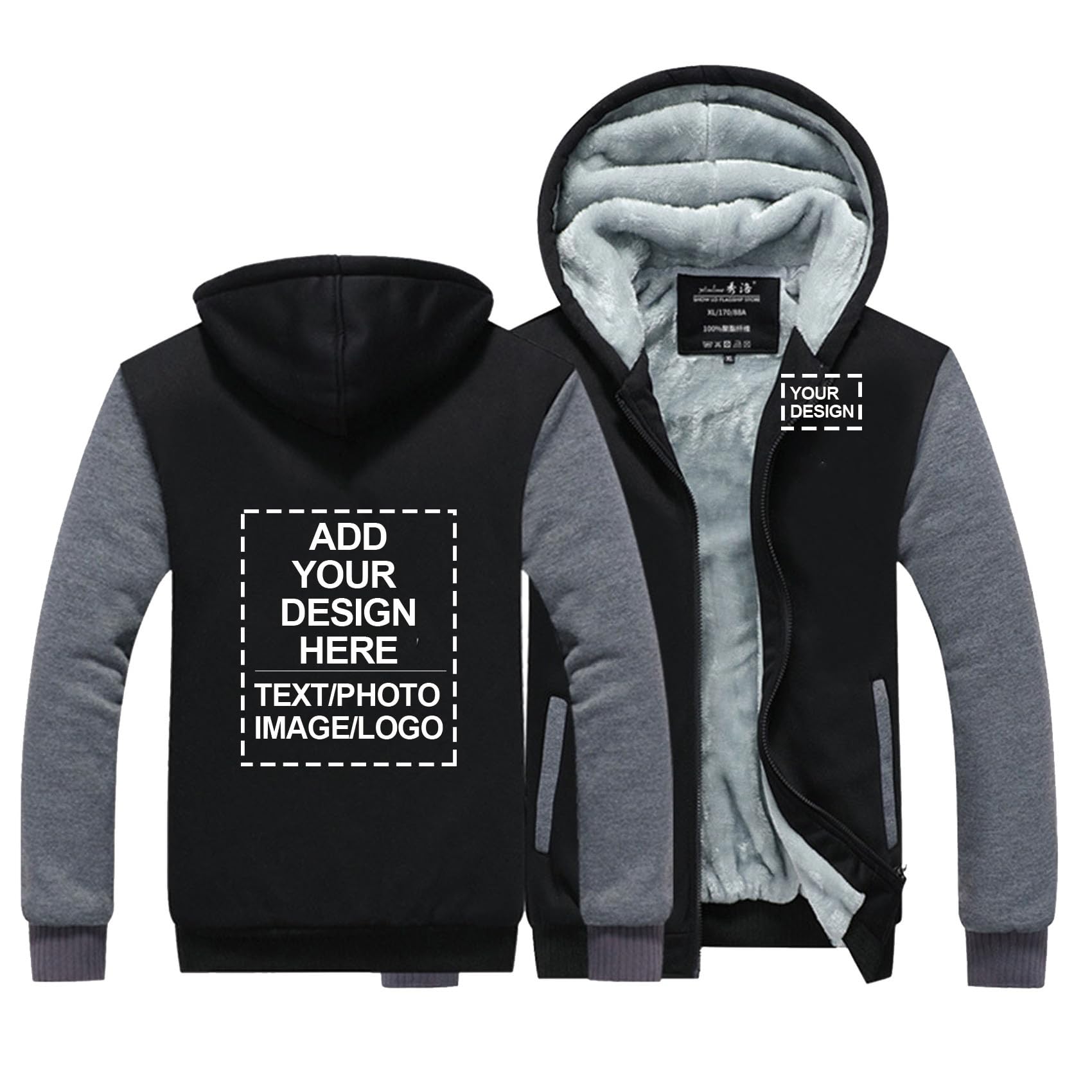 Felpe cappuccio con logo nome personalizzati felpe da uomo giacche invernali in pile personalizzate abbigliamento da lavoro foto e testo personalizzati cappotti invernali oversize