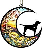 Vista 13 de Memorial personalizado para perro, adorno de Navidad de perro pastor alemán con nombre, razas personalizadas, atrapasador de luz para pérdida