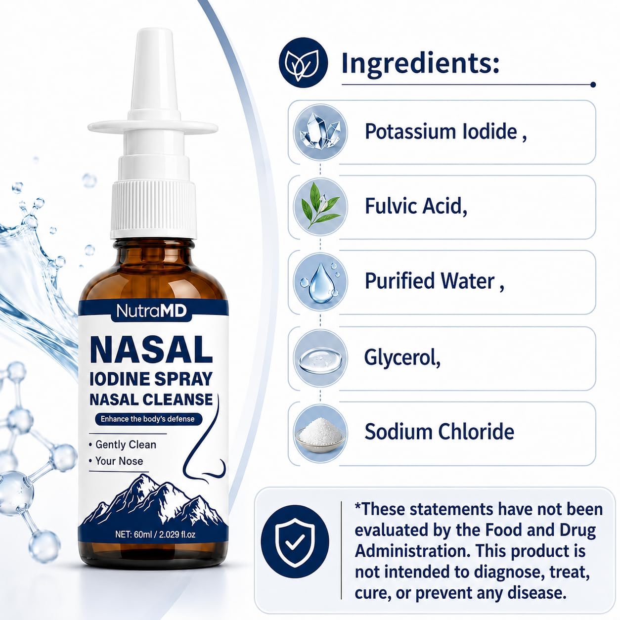 Nutramd Iodine Nasal Spray, with Fulvic Acid, 60ml — Amazon image 4