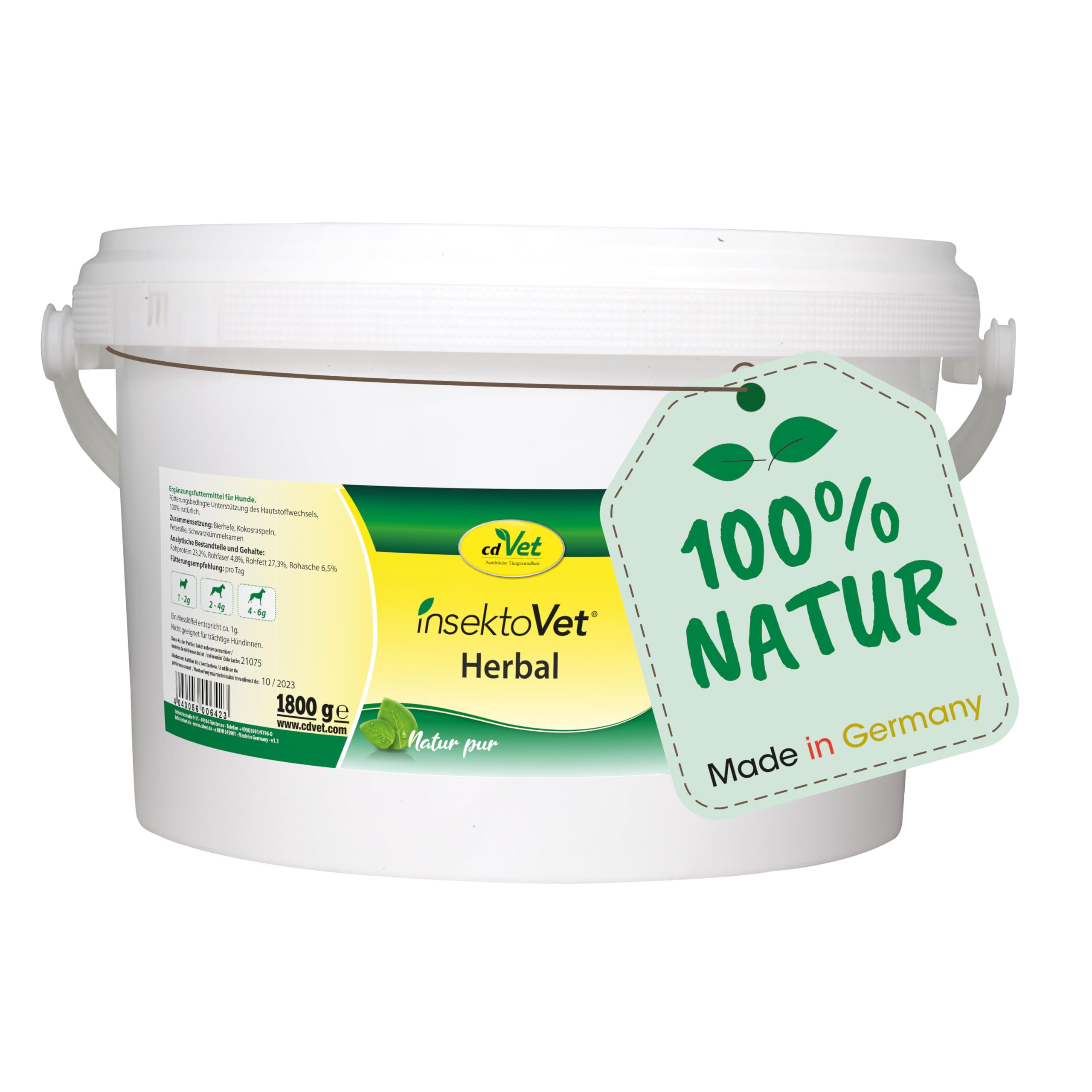 cdVet Naturprodukte InsektoVet herbal 1,8 kg - Hund - unterstützen ernährungsbedingt den Hautstoffwechsel - positive Entwicklung des Hautmilieus -