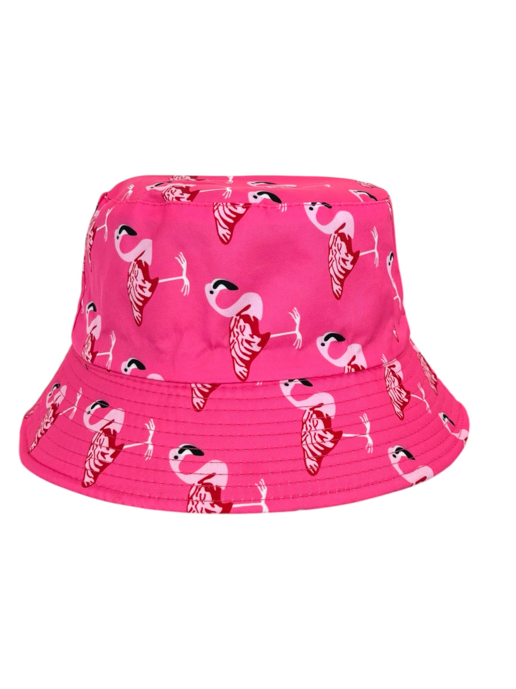 Arg Unisex Flamingo Hot Pink Bucket Hat Summer Travel Sun Fisherman Hats Reversible Bucket Hats For Festivals Outdoor Hat (Flamingo Hot Pink)