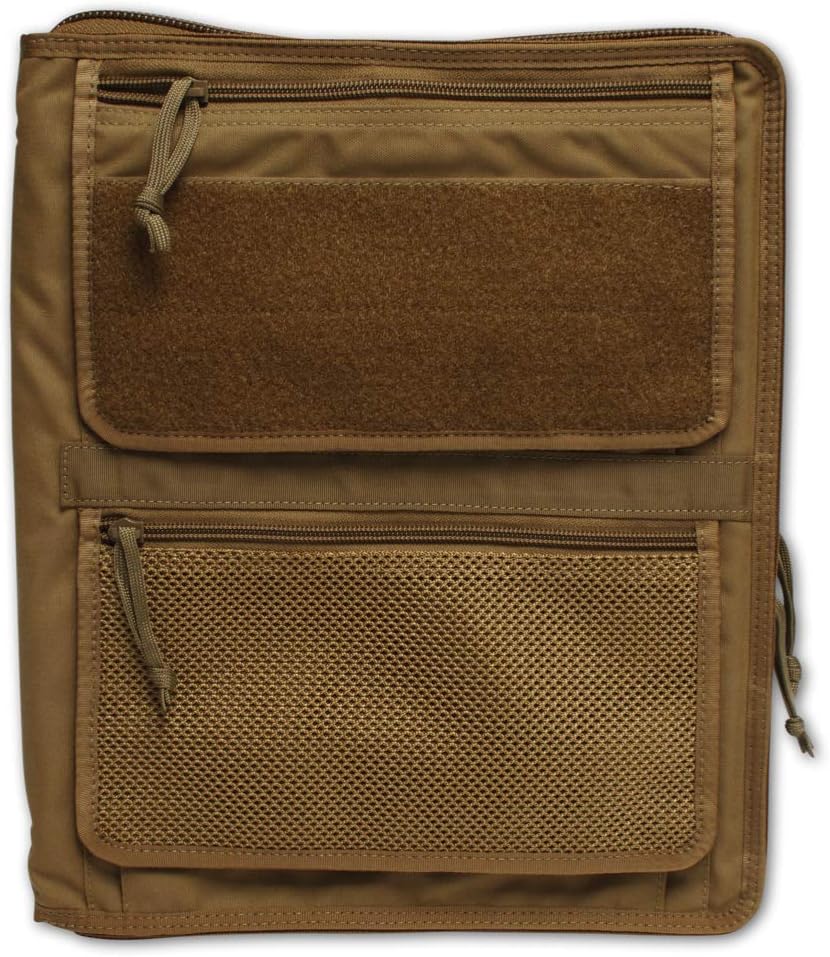 Tactical Notebook Covers Tactical 3-Ring Binder Cover | Fits 0.5"-1" Binders | Zippered Case for Military Field Admin | Durable Cordura Organizer for Documents & Notes (Coyote Brown)