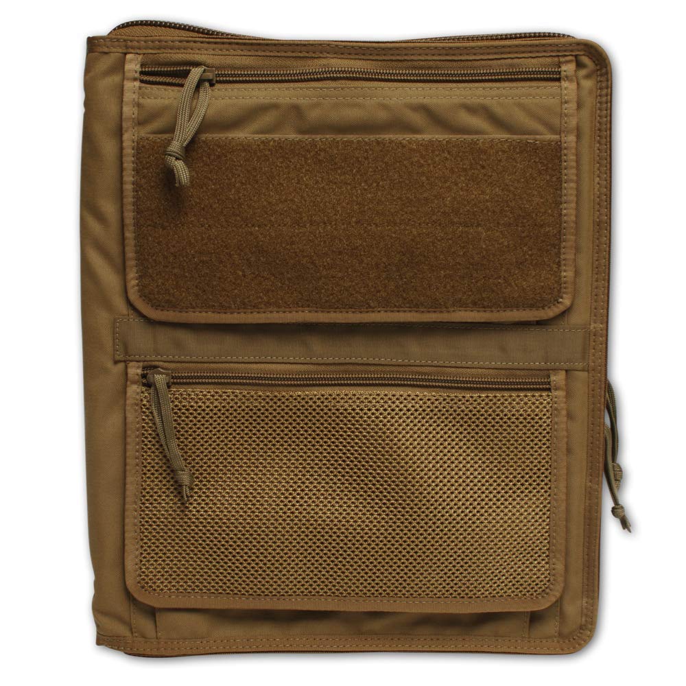 Tactical Notebook Covers Tactical 3-Ring Binder Cover | Fits 0.5"-1" Binders | Zippered Case for Military Field Admin | Durable Cordura Organizer for Documents & Notes (Coyote Brown)