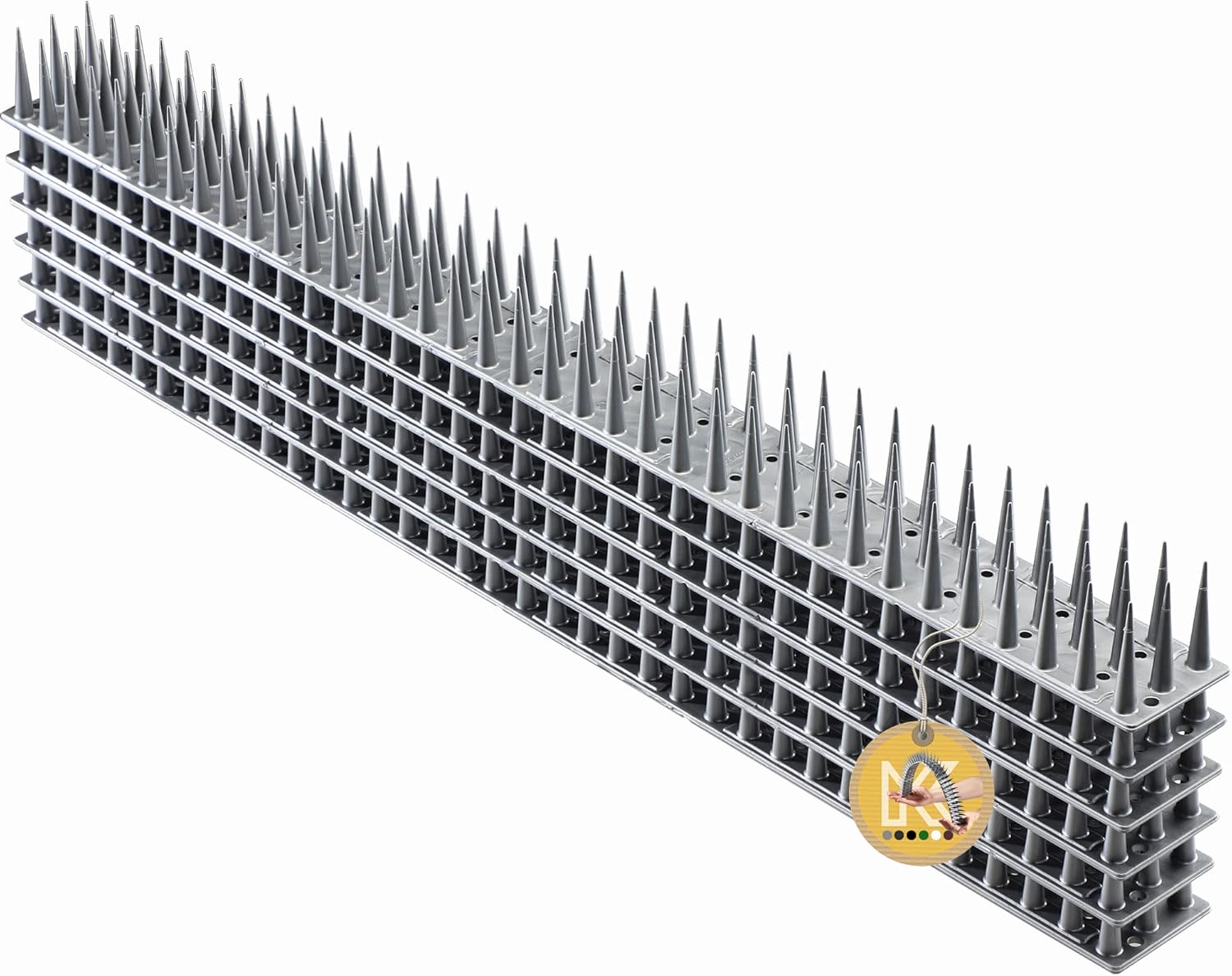KADAX Pinchos Antipalomas de Plástico, 52 x 4,2 x 3,5 cm, Anti-Aves, Pinchos para ahuyentar Gatos, Palomas, Púas Anti-pájaros, Paneles contra Aves (6, Plateado)