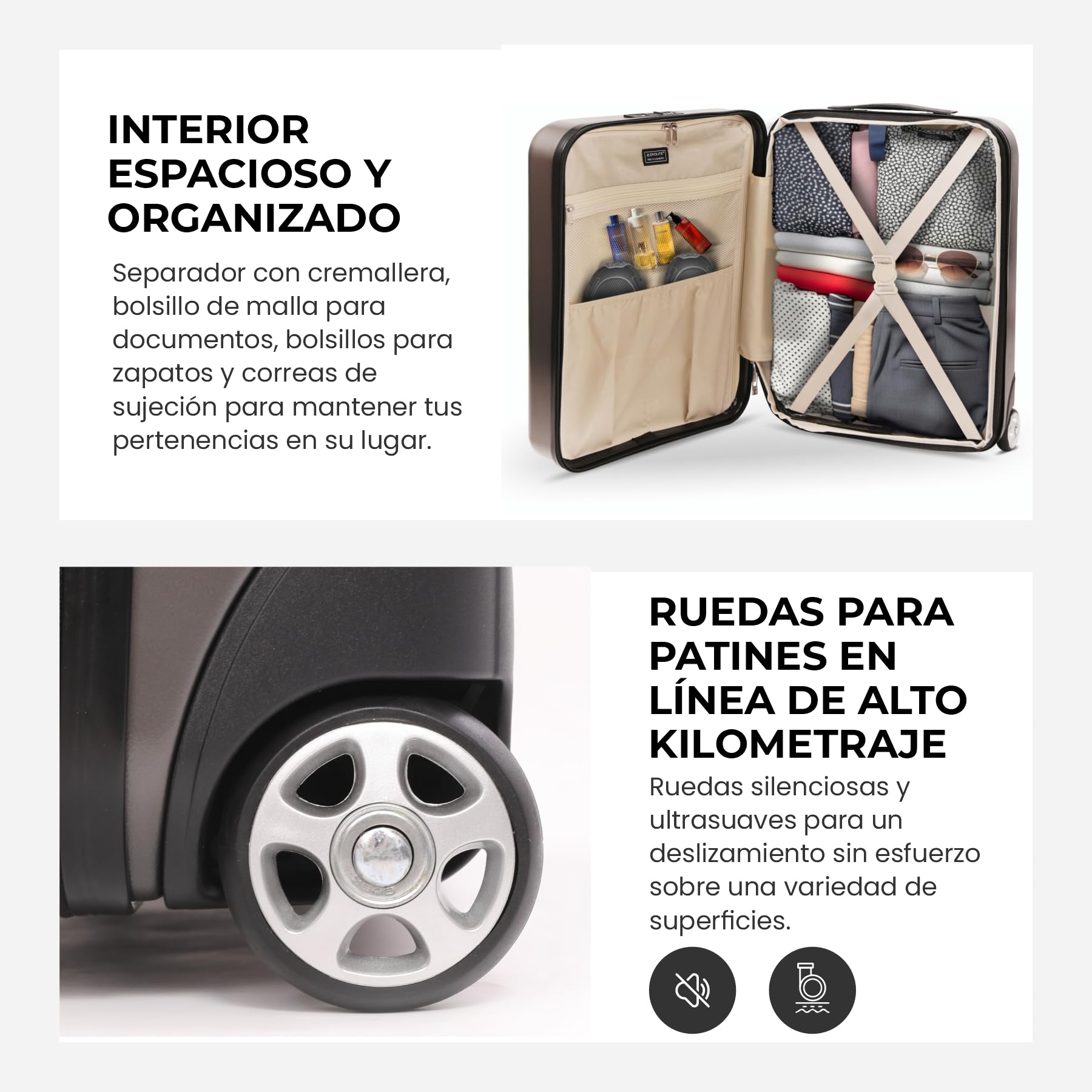 Aerolite 55x40x20cm Maleta de cabina Equipaje de mano rígida ligera 55x40x20 con 2 ruedas y Candado aprobado por la TSA, Aprobada por Ryanair Prioridad, Veuling Tap Portugal y muchas otras Aerolíneas