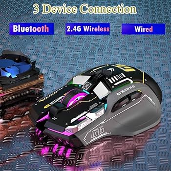 G6 Wireless Gaming Mouse, Bluetooth Mouse, 3-Mode Connection