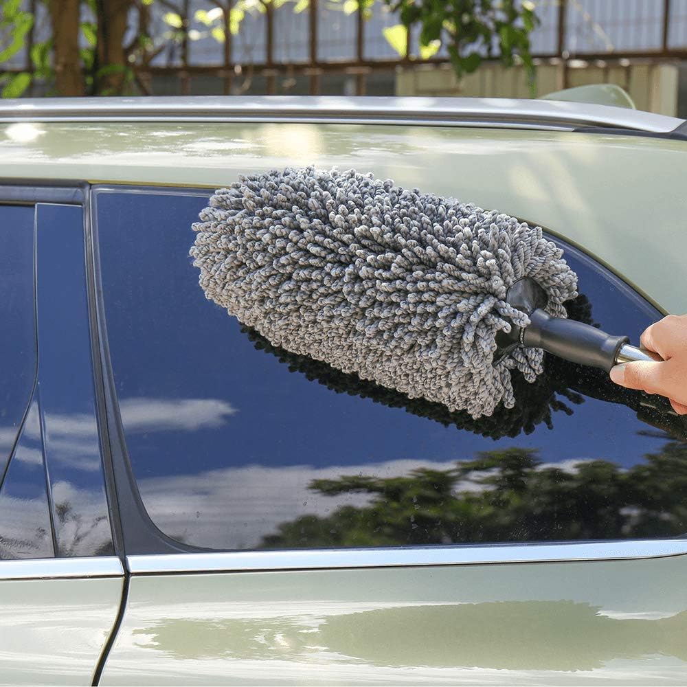 IPELY Super Soft Microfiber Car Duster Exterior with Extendable Handle, Car Brush Duster for Car Cleaning Dusting : Automotive