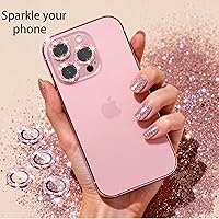 Vista 6 de Compatible con iPhone 12 Pro Max, protector de lente de cámara rosa, Apple iPhone 12 Pro Max, protector de lente con purpurina, accesorios
