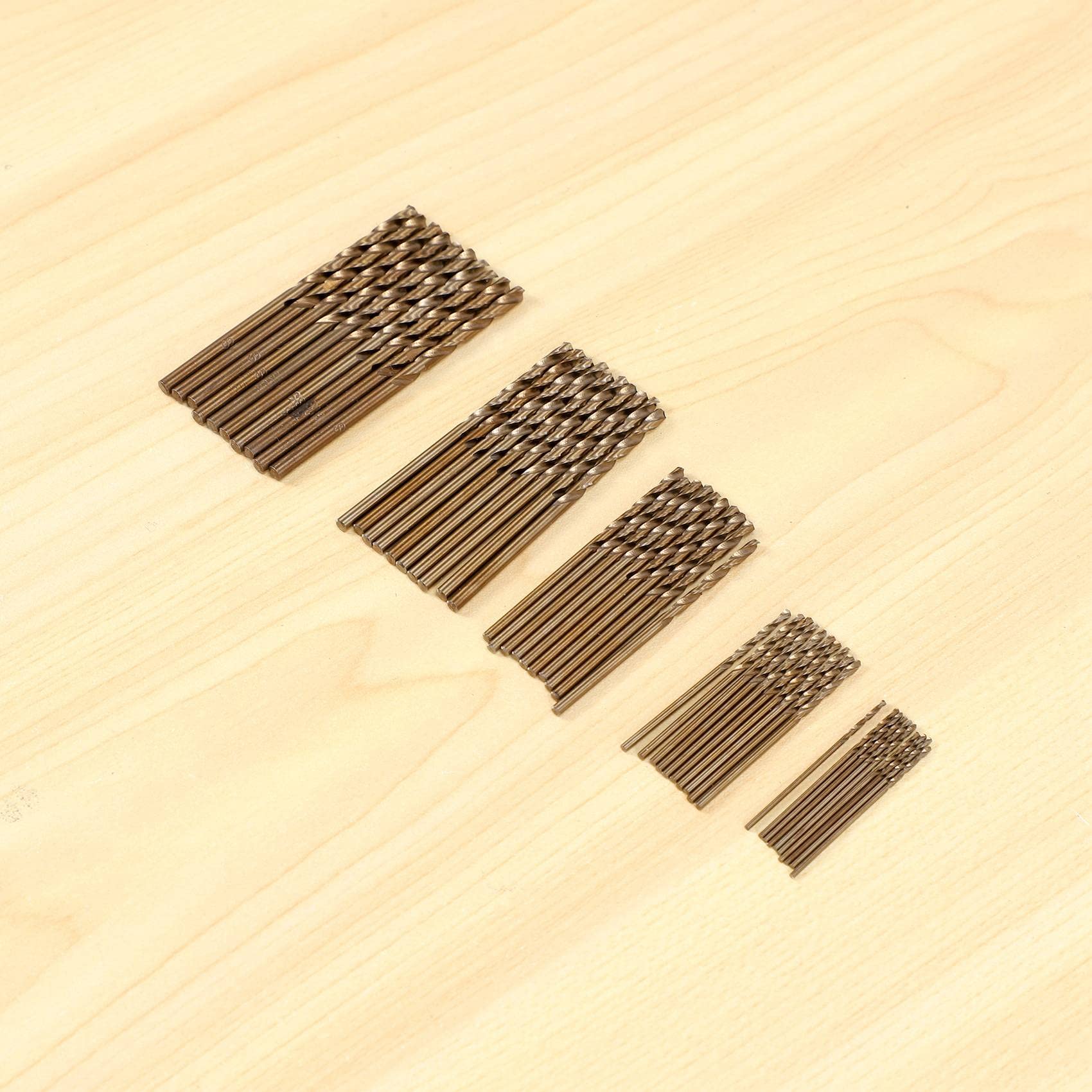 50PZ Drillforce Tools M35 Set di Punte per Trapano al Cobalto, Set di Punte Hss-Co 1-3Mm, per Forare su Acciaio Temprato, Ghisa e Acciaio Inossidabile