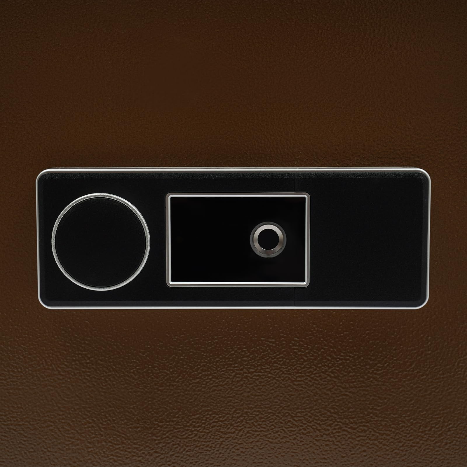 Cassaforte Biometrica 45 L Cassaforte di sicurezza con impronte digitali in acciaio, ripiano rimovibile, chiave di emergenza inclusa, 16 impronte per casa e ufficio (caffè dorato)