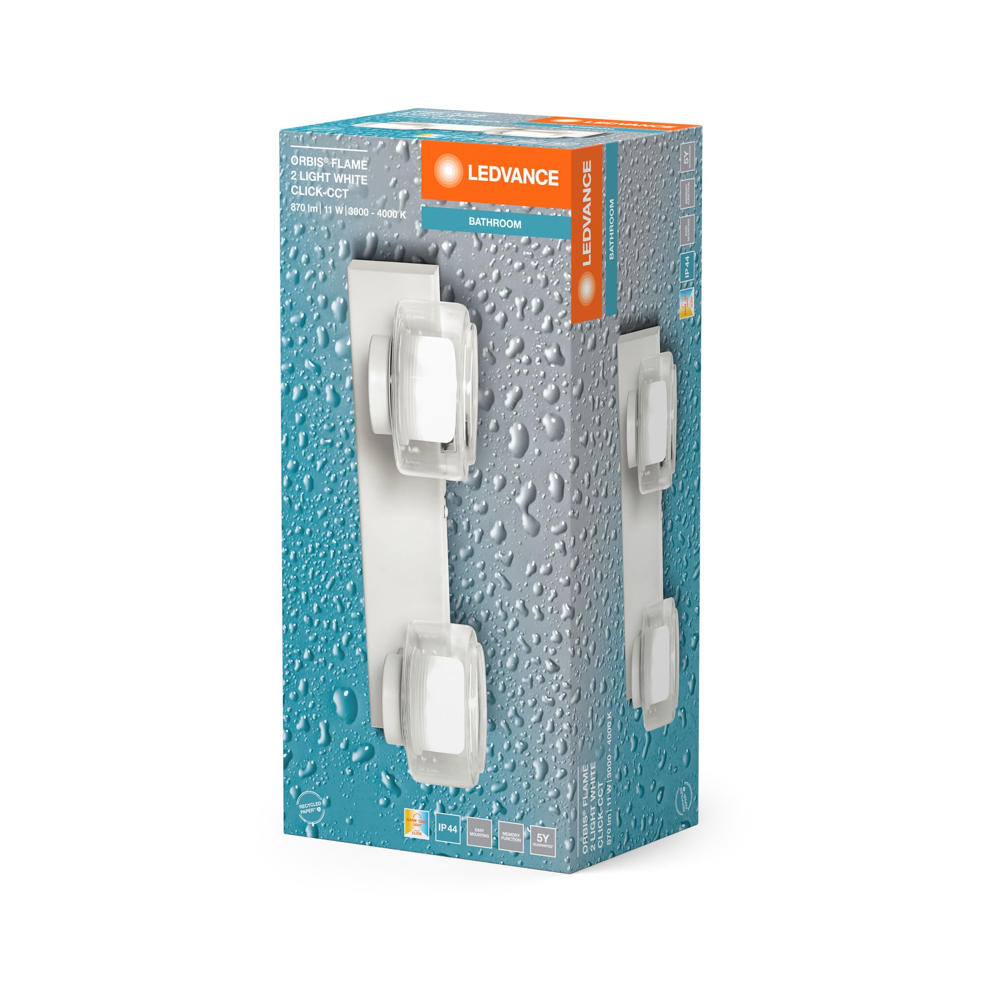 LEDVANCE ORBIS Flame applique et à LED, blanc, 11W, 700lm, 3000/4000K, | , Indoor Wall Lighting, 0.00 dia, , pack de 1
