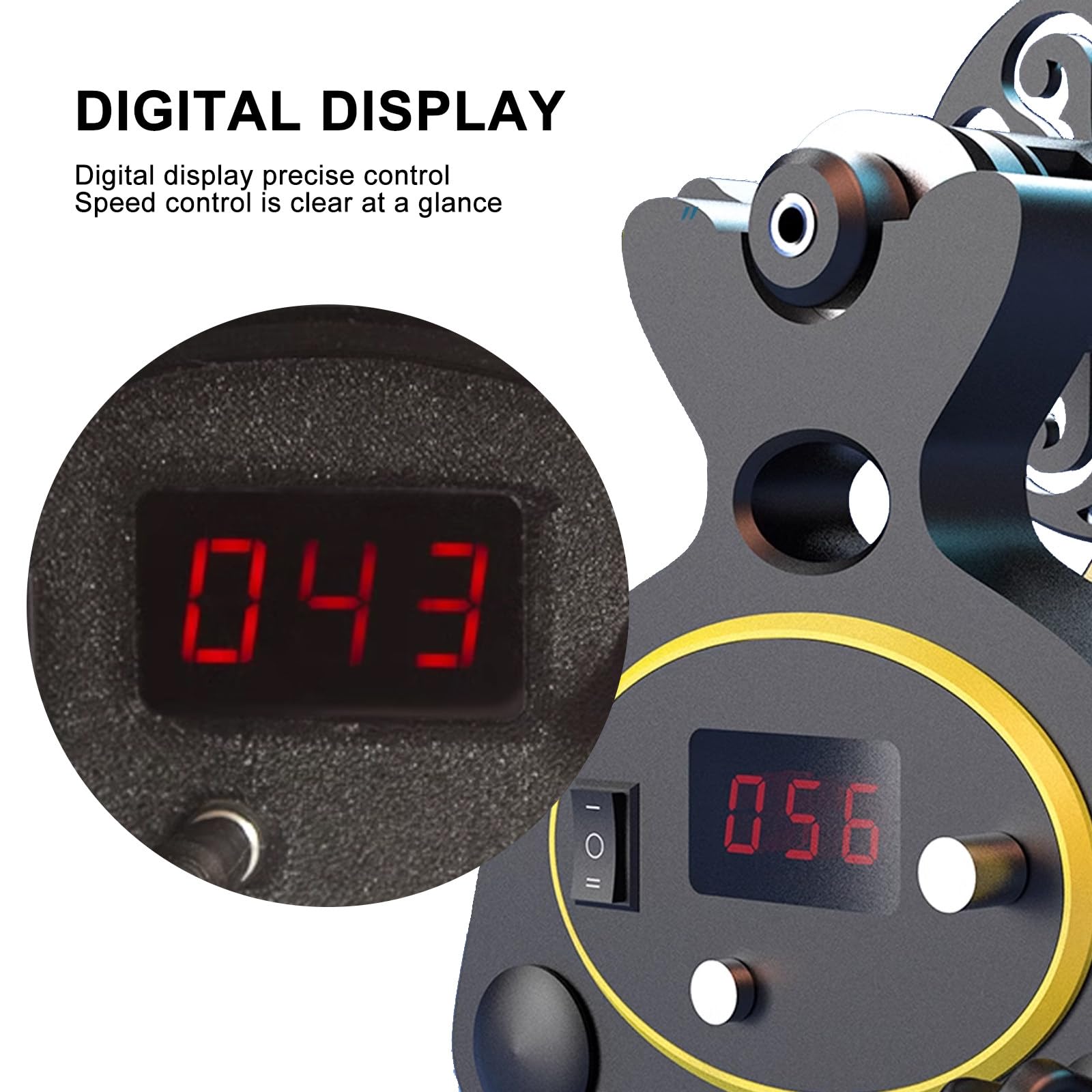 VNATWGOO Professional Electric Wool Winding Machine, 12V Digital Display Yarn Spinner with Speed Adjustment and Reverse,Black