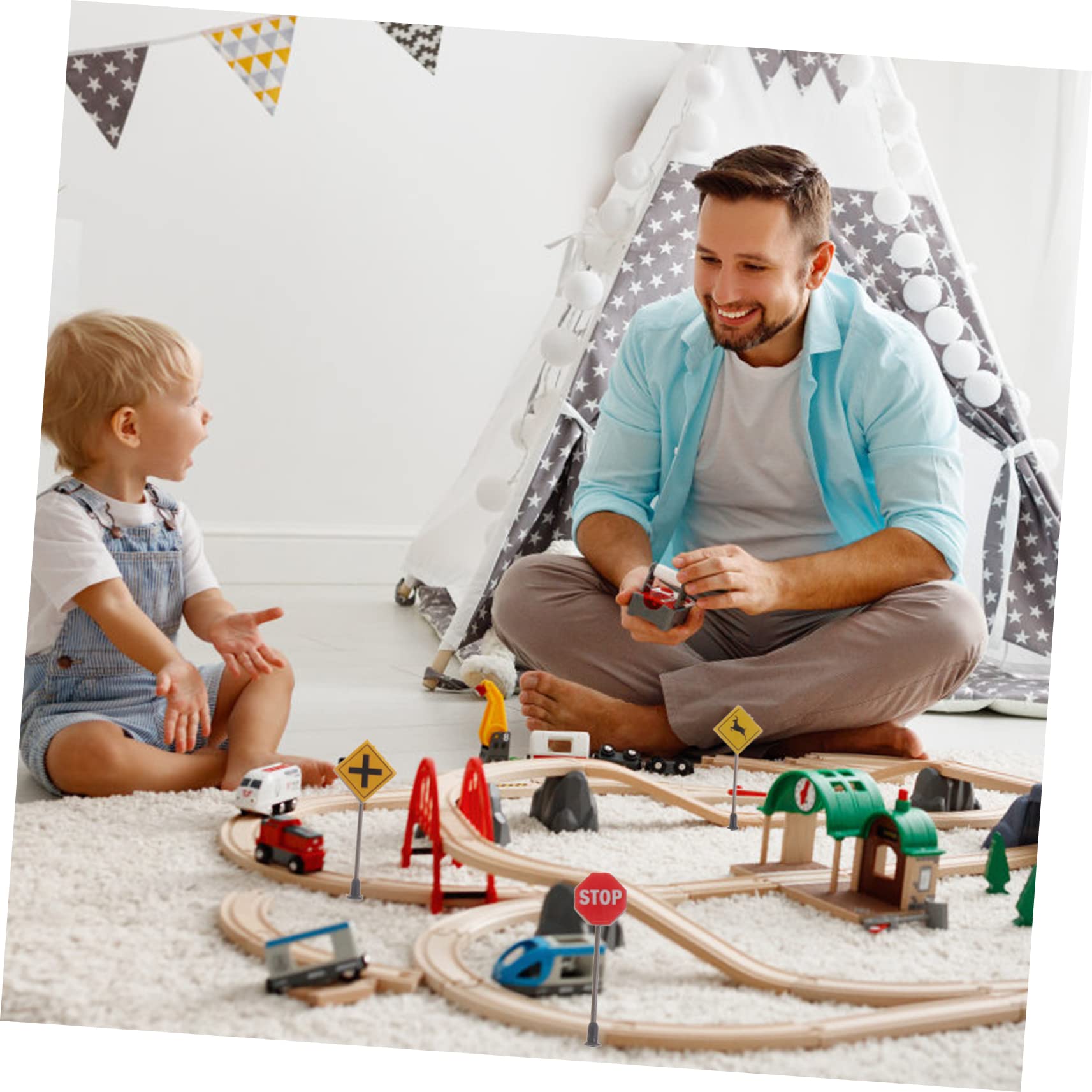 Abaodam 56 Panneaux Routiers Miniatures – Signaux De Circulation En Plastique Pour Jeux De Rôle Et Décors De Train