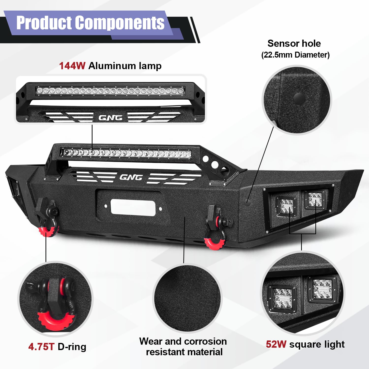Amazon.com: GNG Front Bumper Compatible with 2005-2021 Frontier w