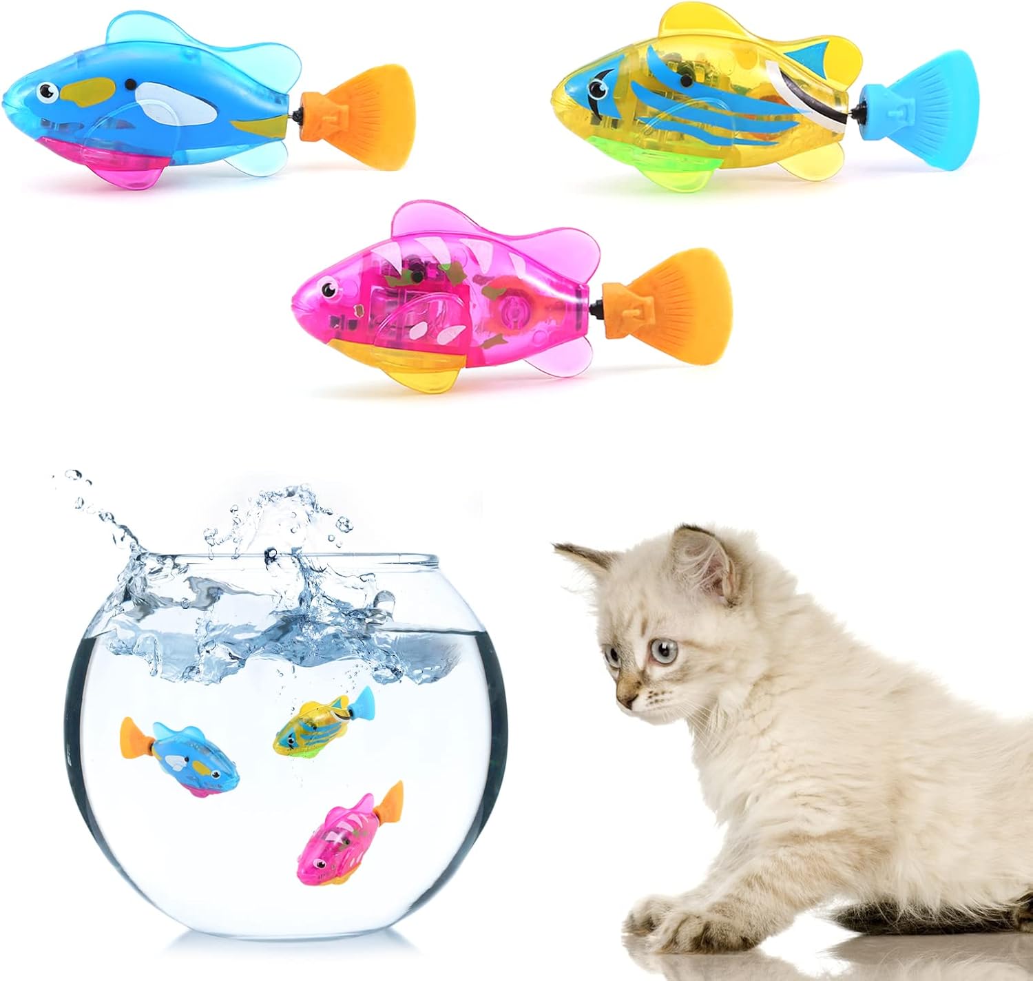 LUPAPA Fish for Cats,Electric Fish Swimming,Cat Fish Toy, Interactive Fish Toy for Cat,with Led