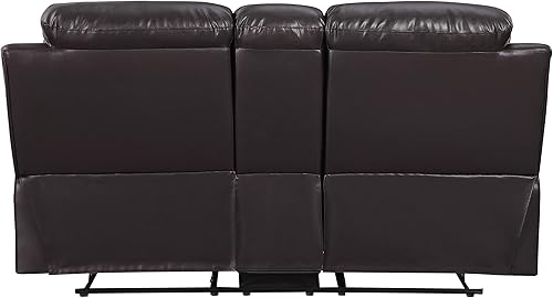 Miniatura 12 de Blackjack Furniture Andrews - Sofá reclinable de cuero tapizado con cabeza de clavos tradicional tapizada con tapizado y ribeteado, sofá biplaza de