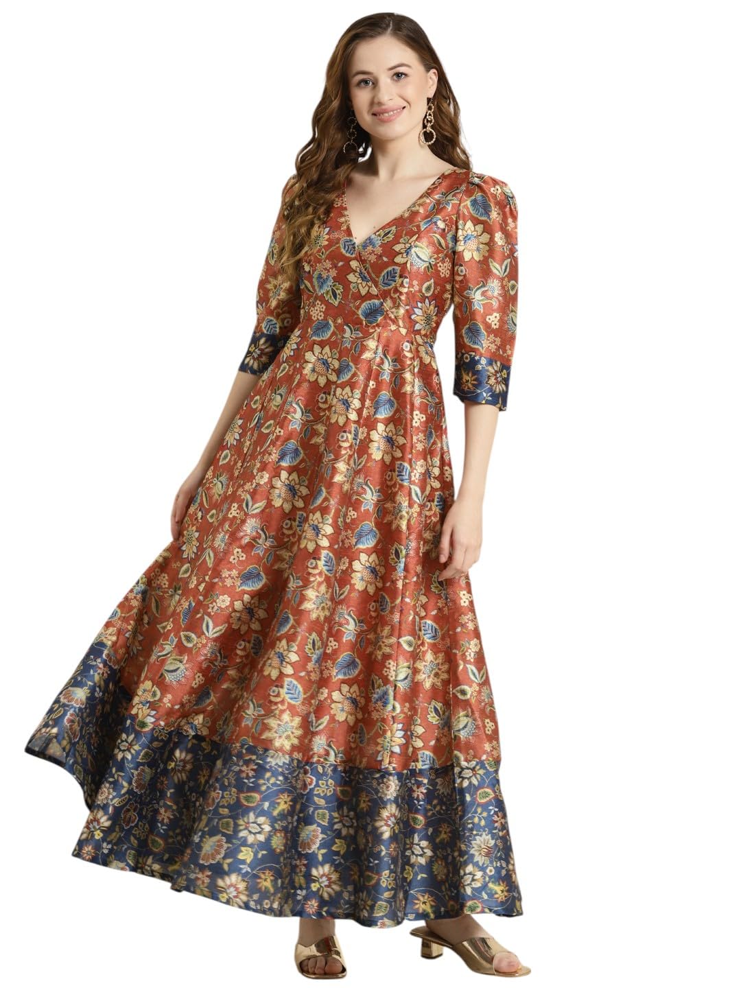 shae by sassafras Women Floral Wrap Anarkali Maxi Dress-picture-26