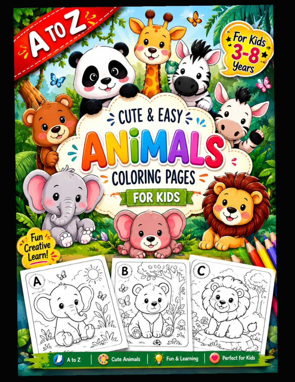 Animal Coloring book A - Z: ABC coloring book kids