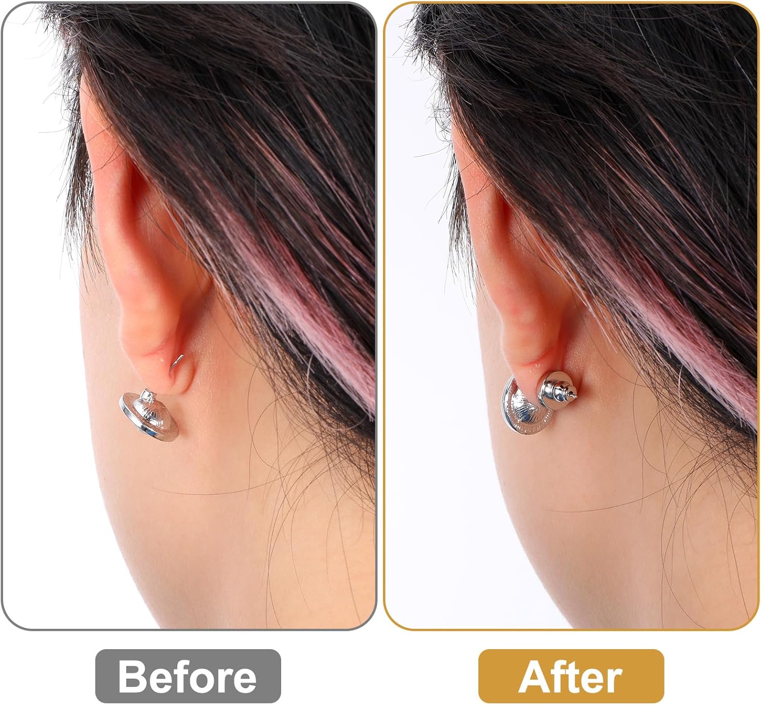 Sibba 12Pcs Earring Backs for Droopy Ears, Earring Lifters Backs Secure Locking Earrings Clutches for Studs, Heavy Earrings, Hypoallergenics Supports - Image 4