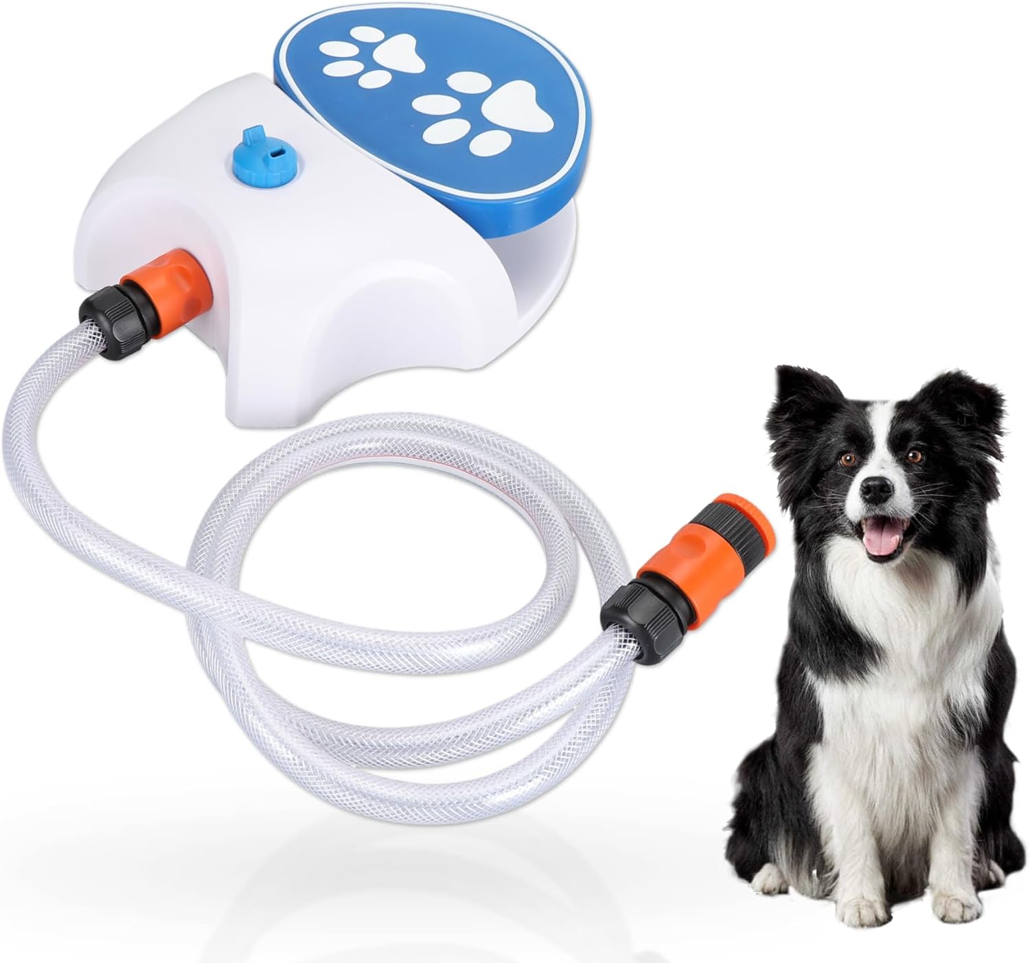 Gugxiom Outdoor Pet Water Fountain, Step On Dog Water Fountain, Dog Water Toy, Water Dispenser System for Fresh Water
