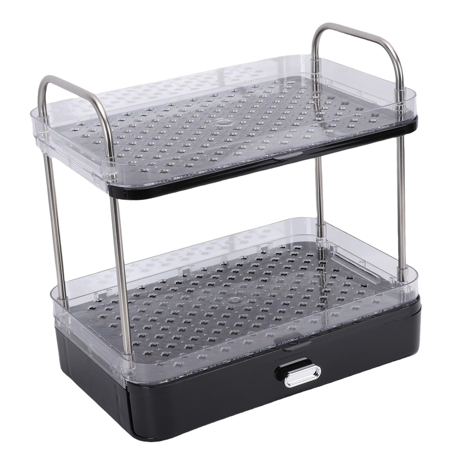Scaffale per Tazze da caffè Organizer per Stazione da caffè in Acciaio Inossidabile Rinforzato con Vassoio di Drenaggio Rimovibile, Spazio Ideale per la Dell'ufficio (BLACK)
