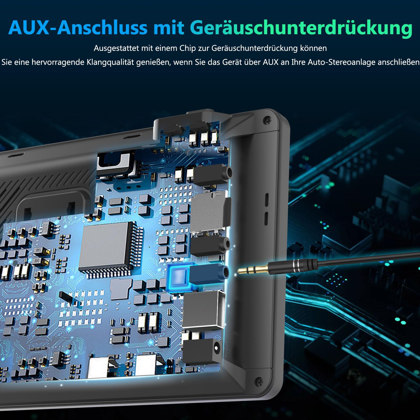 Tragbarer Carplay Bildschirm, Carpuride V3R Kabelloses Airplay&Android Auto, 7 Zoll 1080P HD-Touchscreen mit echter 720P-Rückfahrkamera/BT 5.0/Mirror Link/USB-Wiedergabe/Rauschunterdrückungs-Chip AUX