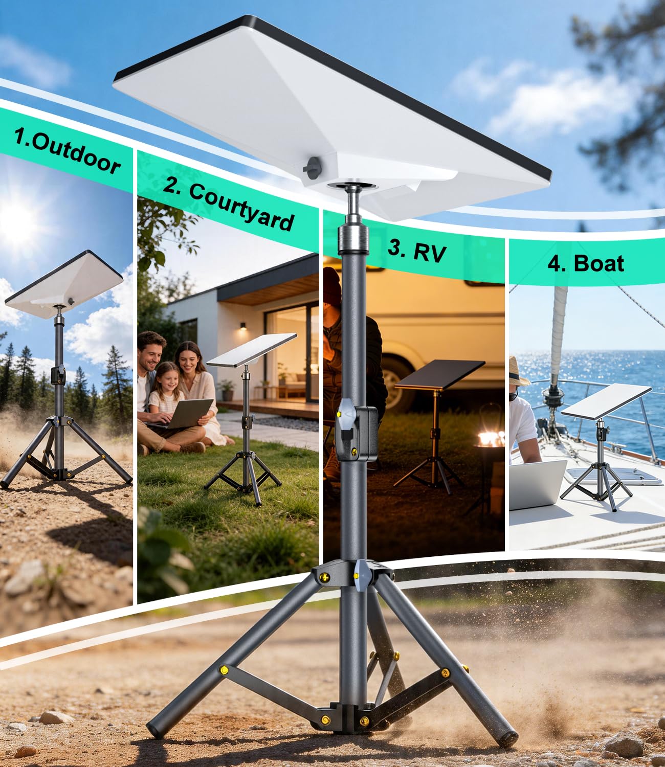 Für Starlink Mini Stativhalterung mit Adapter, verstellbarer Ständer für Starlink Mini Antenne, tragbares Montageset für Starlink Mini, Halterung für Starlink Mini Zubehör für Camping und Reisen