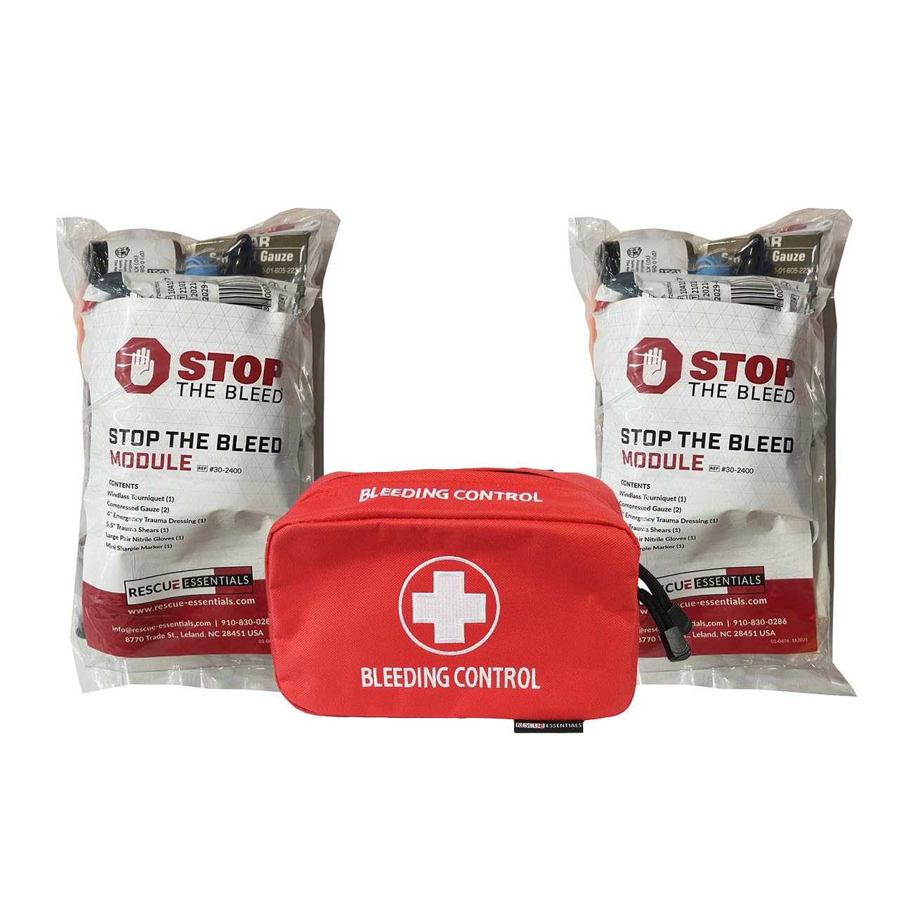 Stop The Bleed Dual Kit - Public Access for Bleeding Control IFAK, Sized to Fit in an AED Cabinet Red Case with Two Complete Modules from The Brand