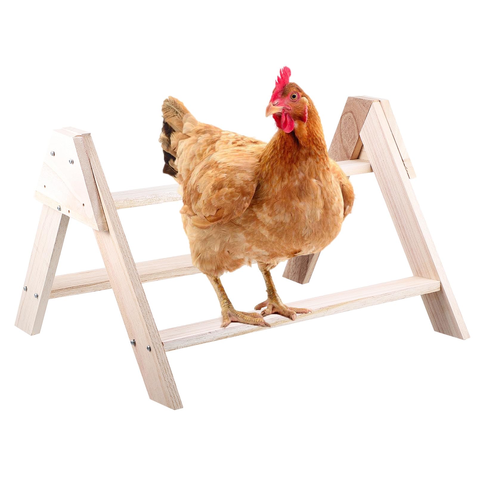 GALPADA Posatoio per Intrattenimento in Legno Beige Supporto per Galline e Addestramento per Polli da Gabbia Uccelli Domestici per Uso Interno