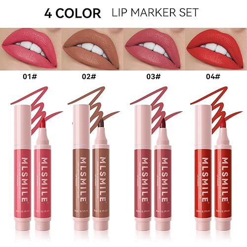 Miniatura 8 de MIESCHER Lápiz labial color nude, impermeable, de larga duración, a prueba de manchas, antiadherente, para manchas de labios, acabado mate, fácil de
