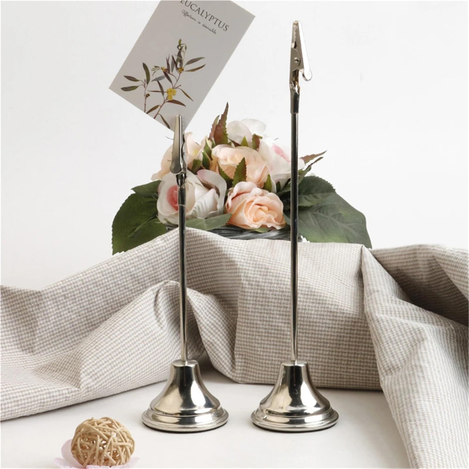 Generisch Tischnummernhalter 10 Stück Tischkartenhalter, Tischnummernhalter, Bildhalter for Hochzeit, Empfang, Party(Silver 23cm)