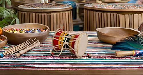 Miniatura 5 de Hecho a mano de madera y cuero clásico indio folk dumroo damroo damaru mano batería percusión decorativa coleccionable Showpiece Instrumentos