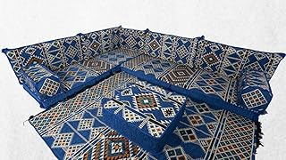 Blue Arabic Sofa,Bohemian Pallet Sectional Sofas,L Shape Corner Seating Sets,Pallet Sofas,Bohemian Sectionals,Floor Cushions, Floor Couches