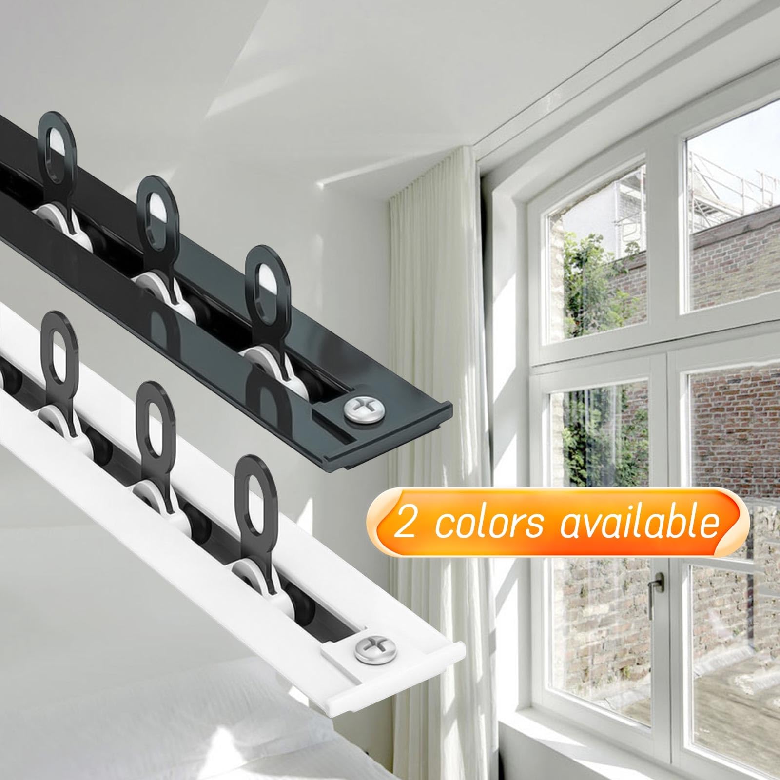 Heavy Du Metal ain Track 170 cm Soffitto Aliante per Divisori Liscio Scorrevole ain Rod Lunghezze regolabili 70 300 cm (nero)