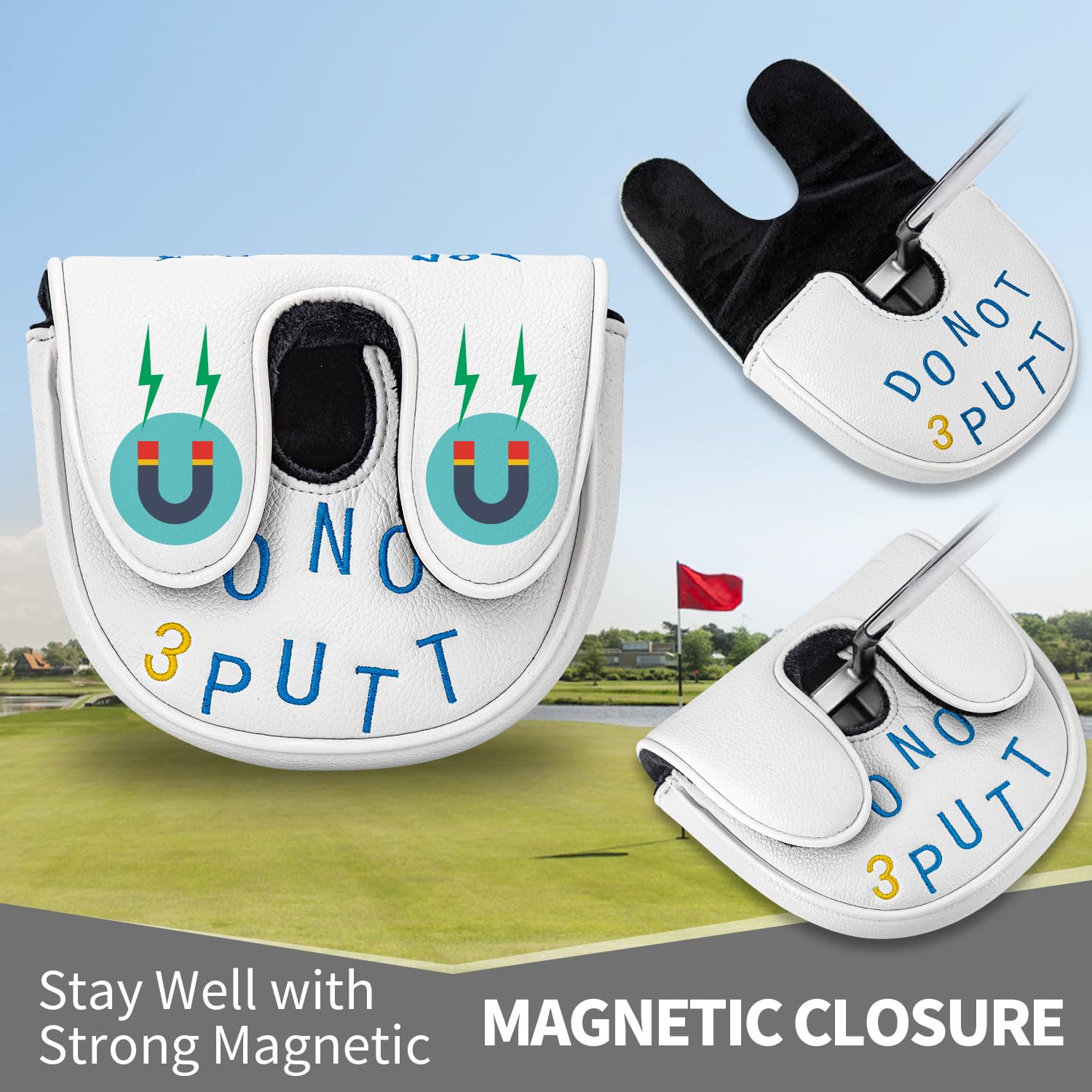 Funda de Putter de Golf de Cuero PU con Cierre Magnético