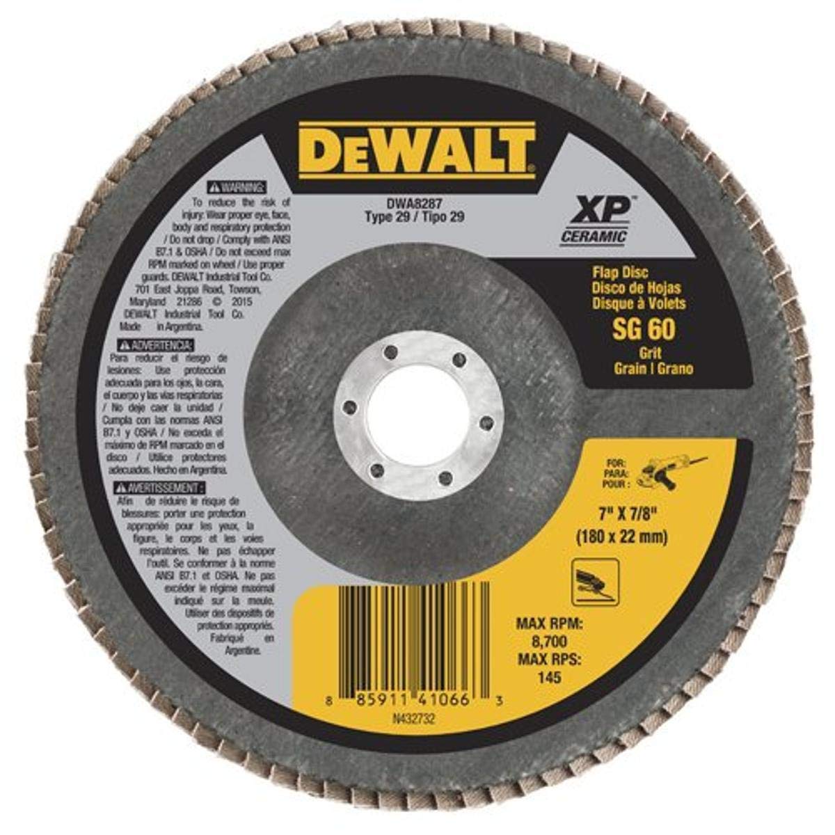 Disque à lamelles DeWALT Dwa8287 T29 en céramique XP à haut pouvoir de coupe 17,8cm