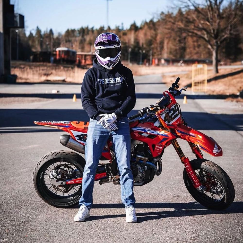 Casco Per ATV Per Bambini Omologato DOT con Visiera, Per Moto da Cross Elettrica Per Bambini Dagli 8 Ai 14 Anni, Casco Per Moto da Cross Per Ragazzi con Occhiali, Guanti E Maschera