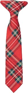 Merry Christmas Royal Stewart Red Plaid Infant 8" Pre-Tied Clip-On Neck Tie