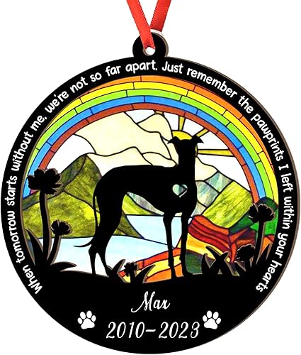 Adorno personalizado de atrapasoles de galgos italiano, adorno de Navidad para atrapasoles de galgos italianos, regalo para perros enamorados,