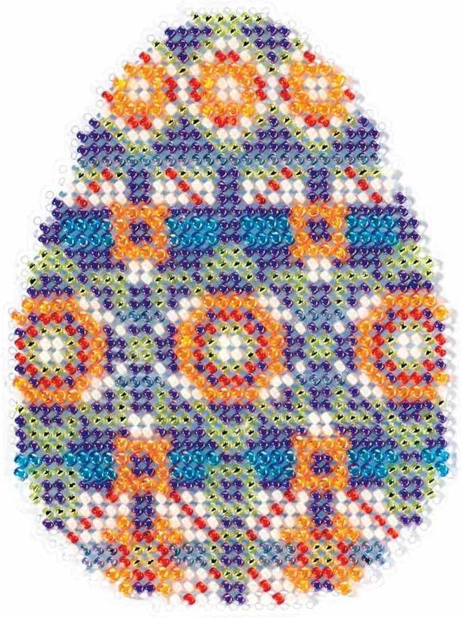 Mosaic Egg Beaded Counted Cross Stitch Easter Ornament Kit Mill Hill 2018 Spring Bouquet MH181815