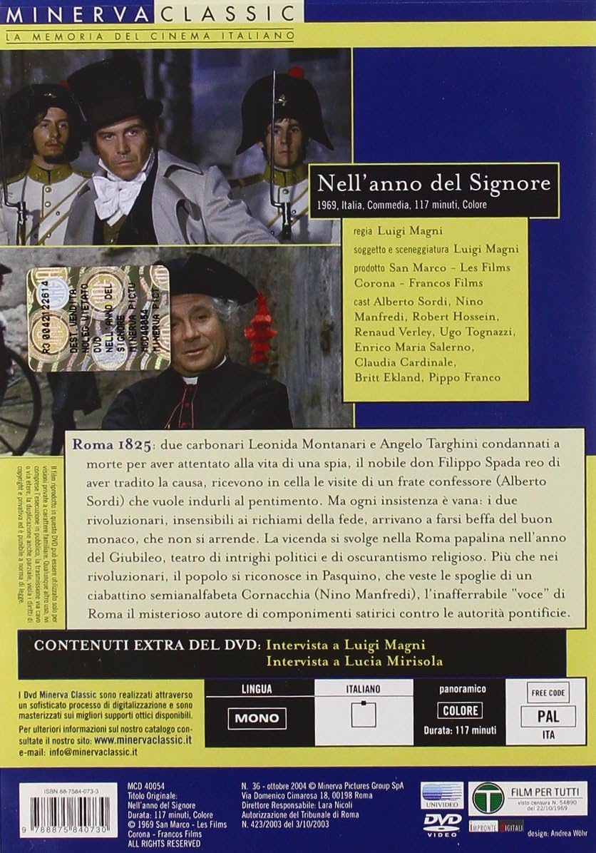 TeknoFilm - DVD – NELL'ANNO DEL SIGNORE di Luigi Magni (1969) - MINERVA