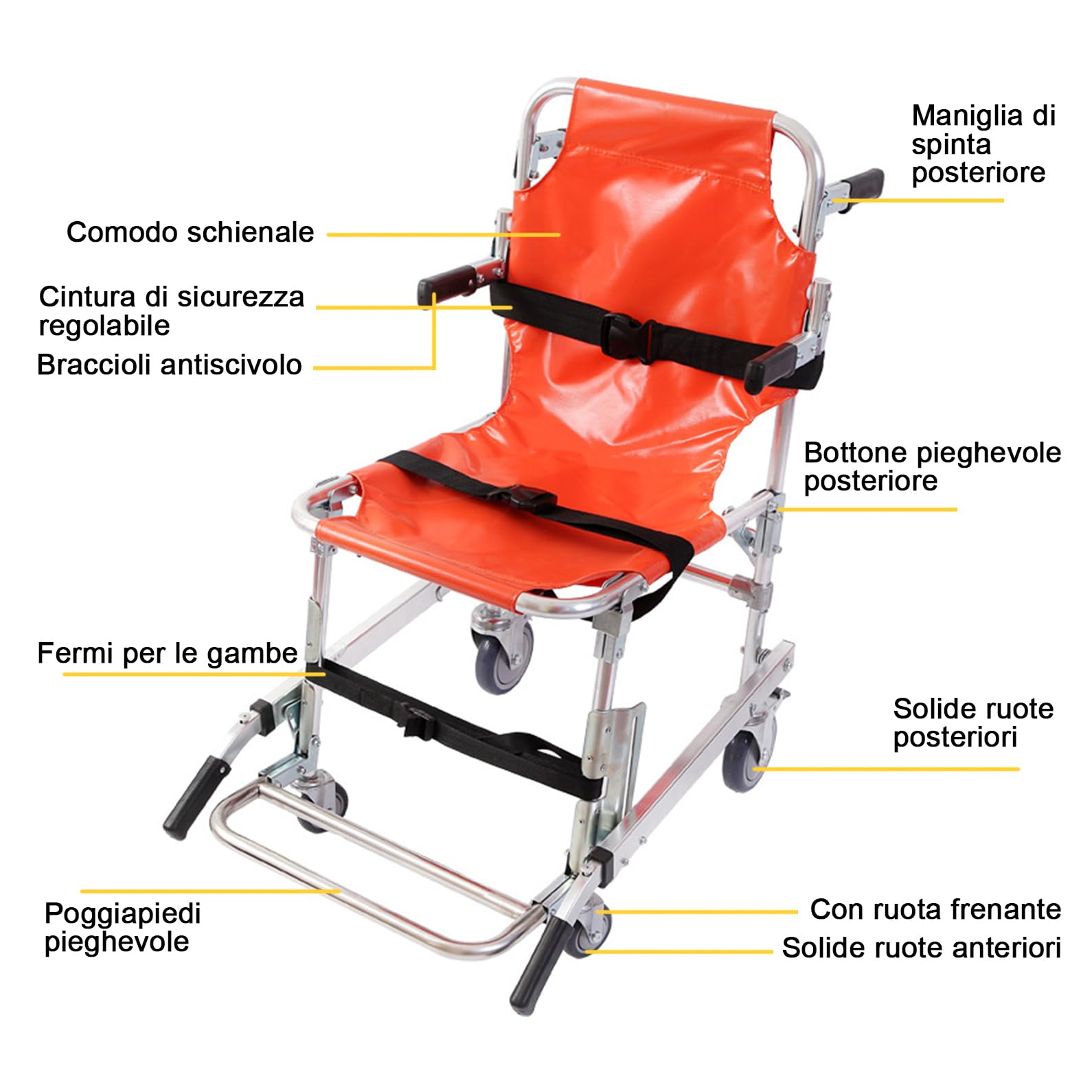 General Medical Center Barella Sedia Portantina Professionale Con Ruote Fuoco Evacuazione Ascensore Medico Sedia Portantina Professionale Con Ruote