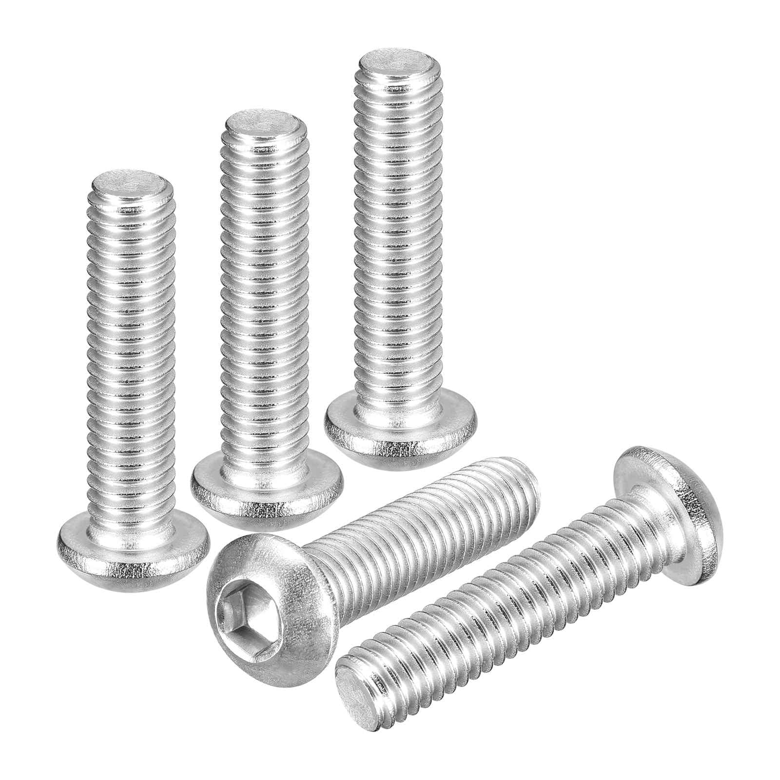 DTGN M6-1x25mm Button Head Socket Cap Screws - 30Pack - Good for Road Bicycle, Mountain Bike, Auto, Motorcycle - 304 Stainless Steel Whitewashed - Hex Socket Drive Fasteners โ image 1